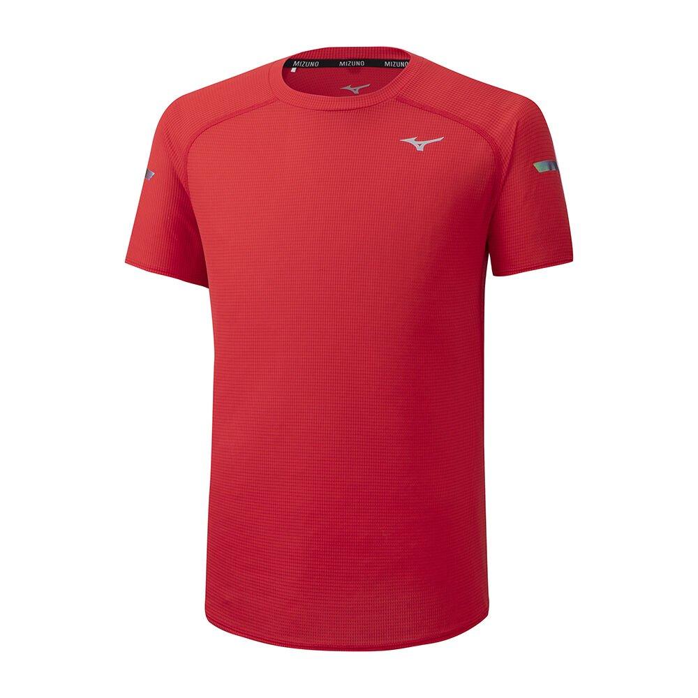 Men's Mizuno Running T-Shirts Red Dry Aeroflow Apparel - J2GA001563